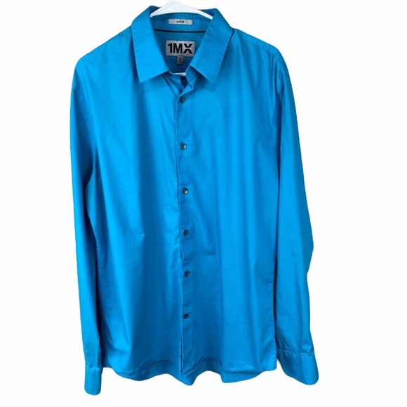 Express Other - Men's Gray Fitted 1mx Stretch Cotton Shirt Size XL